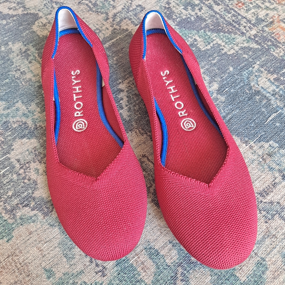 Rothys The Flat in Bright Red - Picture 2 of 5